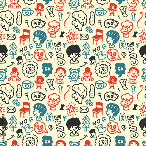 funny element seamless pattern vector illustration