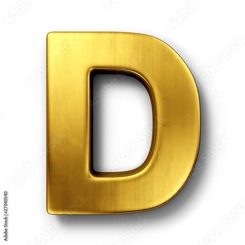 The letter D in gold