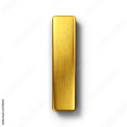 The letter I in gold