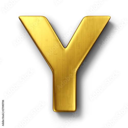 The letter Y in gold