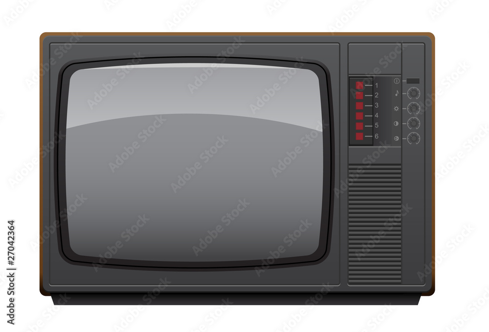 Old Soviet TV set. Realistic vector illustration. Old Soviet TV set. Realistic vector illustration.
