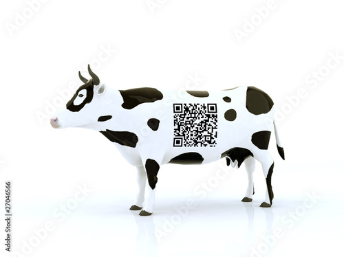 mucca con codice a barre qr photo
