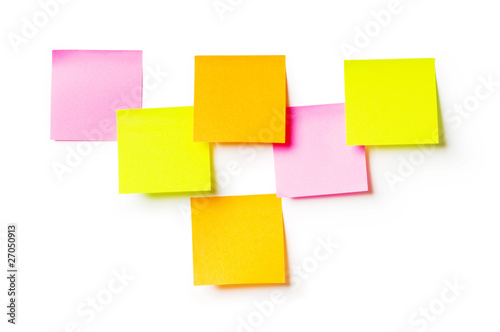 Reminder notes isolated on the white background