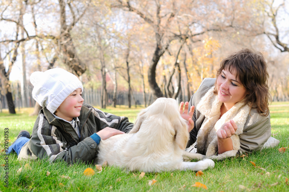 Fototapeta premium Mother and son together having fun