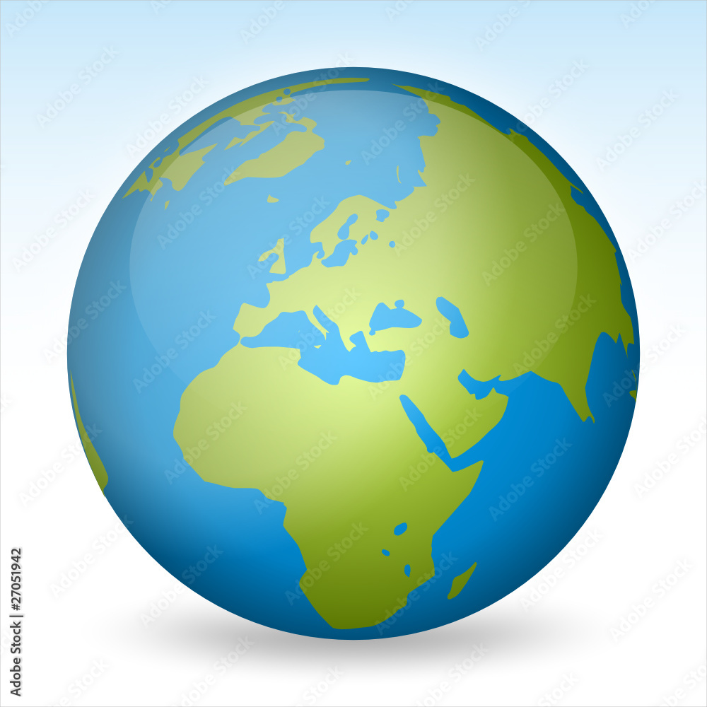 Naklejka premium Globe showing Europe and Africa