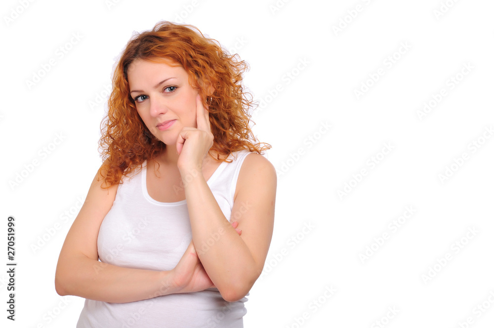 Charming red-haired young woman