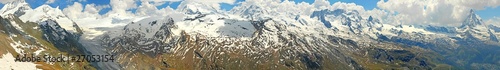 Fototapeta Naklejka Na Ścianę i Meble -  mountain panorama view with glacier and Matterhorn