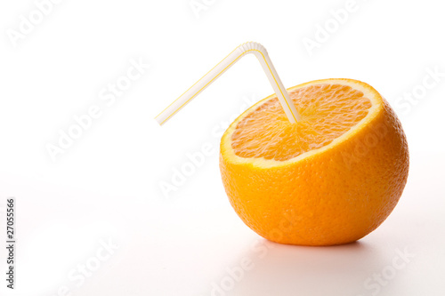 orange with tube isolated on white