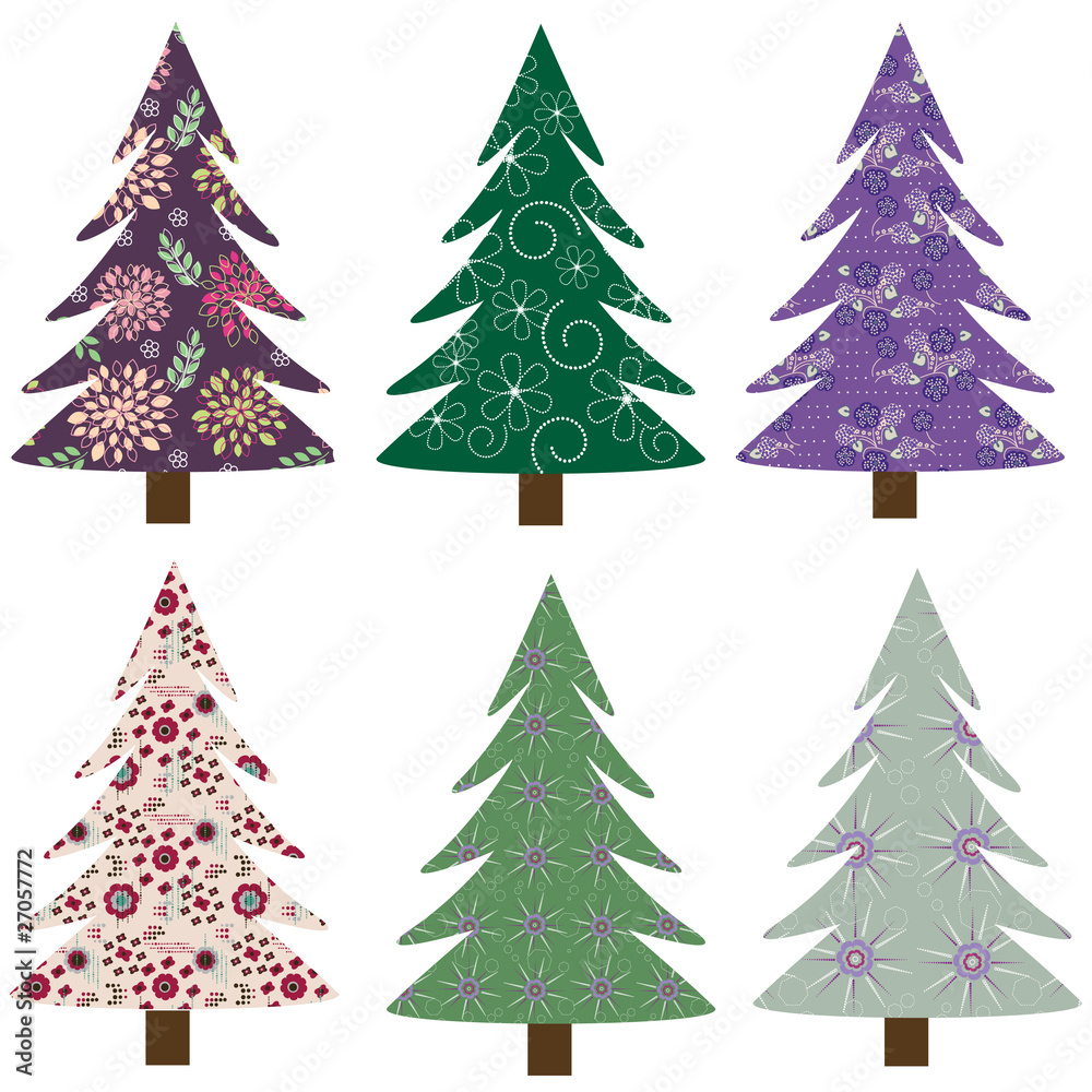 Collection of christmass fir-tress