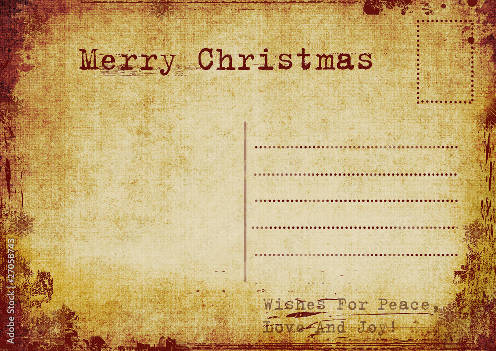 Naklejka premium vintage christmas postcard