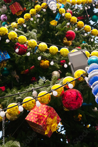 Closeup of decoration Christmas tree