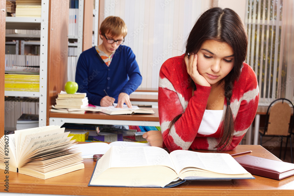 Students in library Students in library
