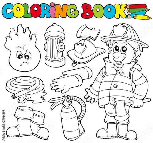 Coloring book firefighter collection