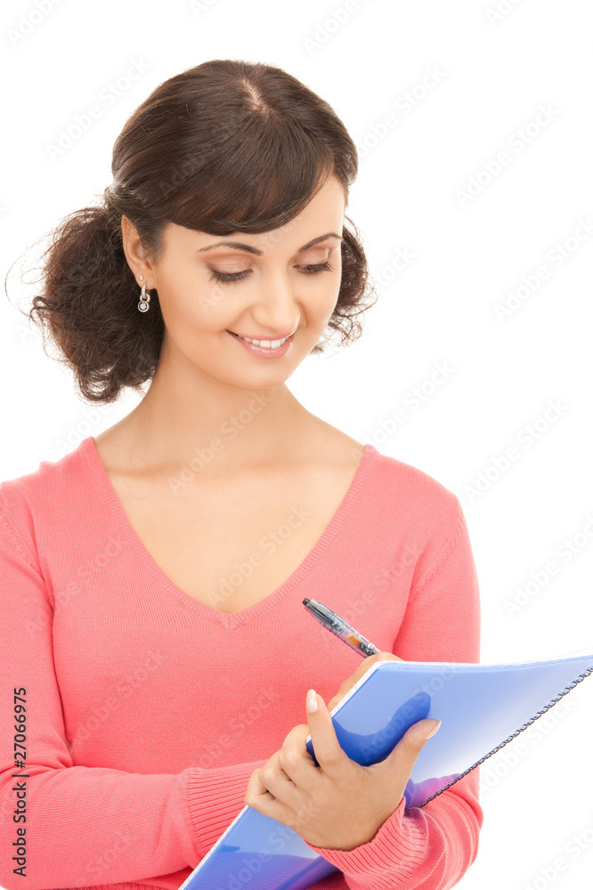 young attractive businesswoman with notebook young attractive businesswoman with notebook