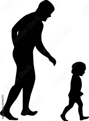 father and son running