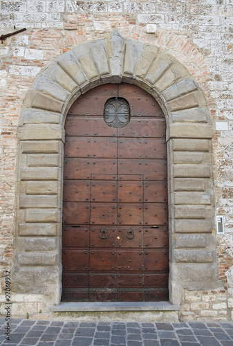 Wooden door.