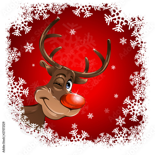 rudolph red background photo