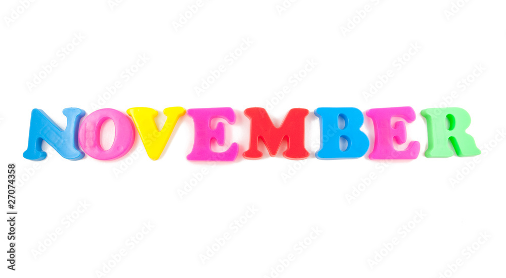 november written in fridge magnets