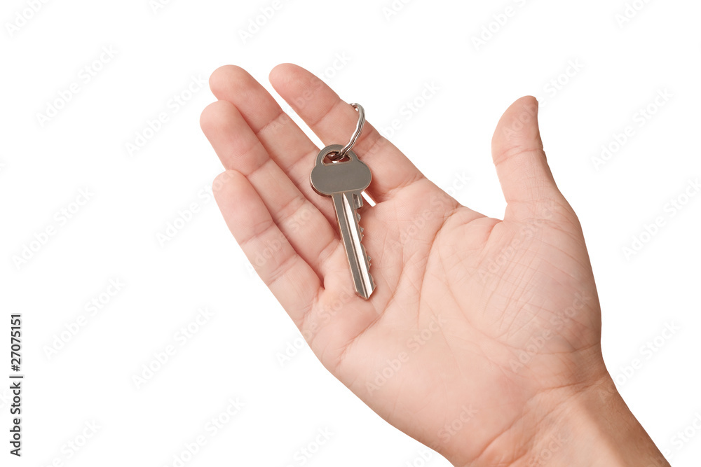 Hand holding modern key