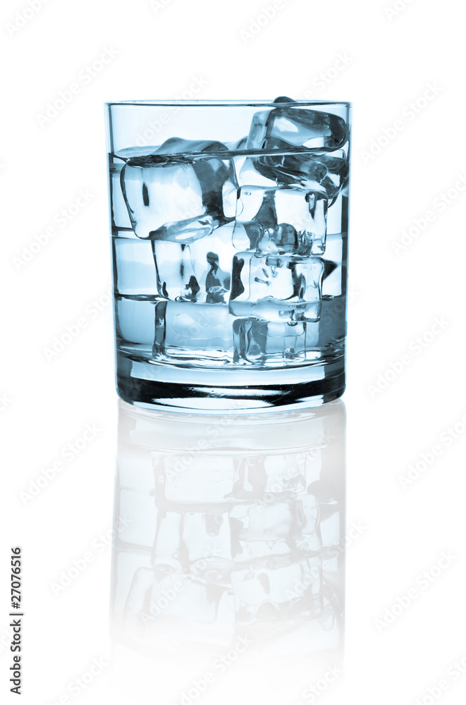 Glass with ice cubes. Isolated on white Glass with ice cubes. Isolated on white
