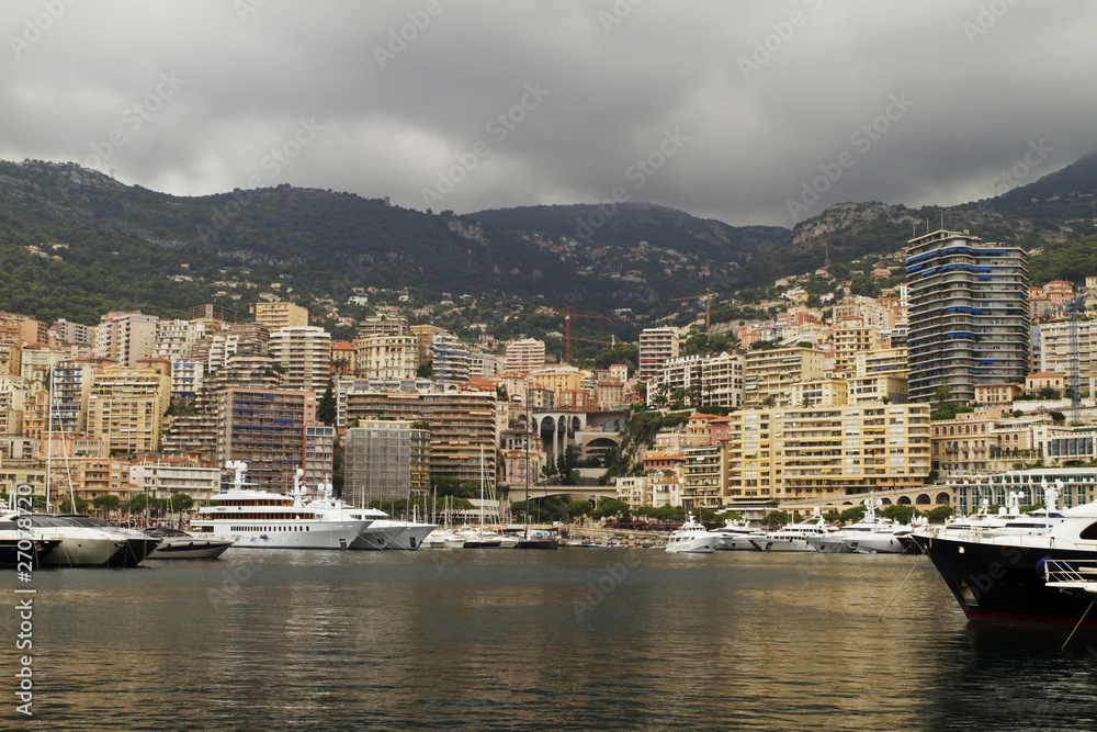 Monaco Harbor With Yatchs