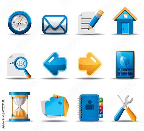 Obraz na płótnie Blue Orange Icons w salonie