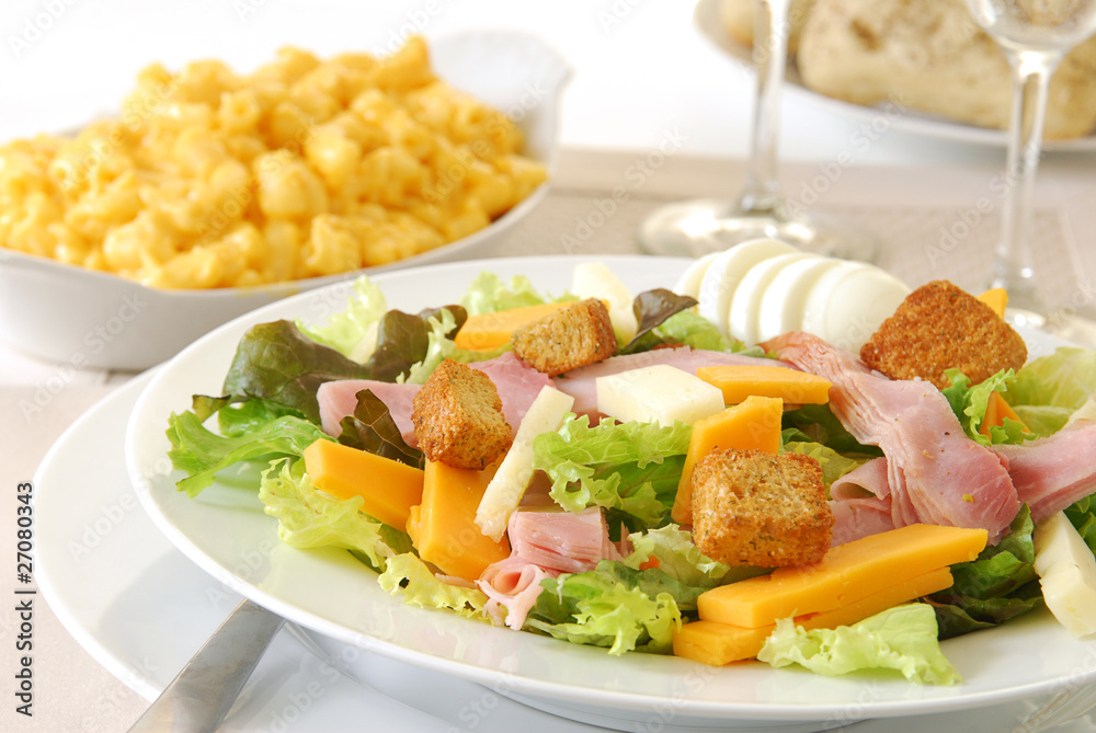 Chef's Salad with Macaroni and Cheese Chef's Salad with Macaroni and Cheese