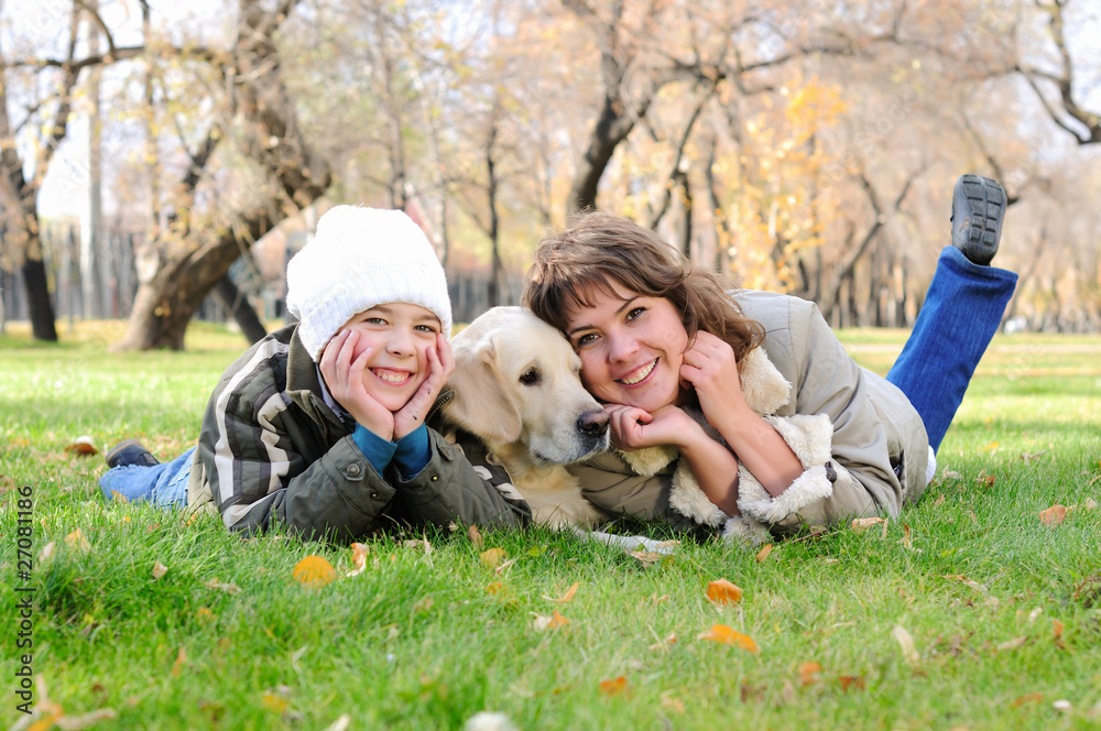 Fototapeta premium Mother and son together having fun