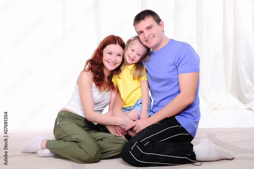 mother, a young father and young daughter mother, a young father and young daughter