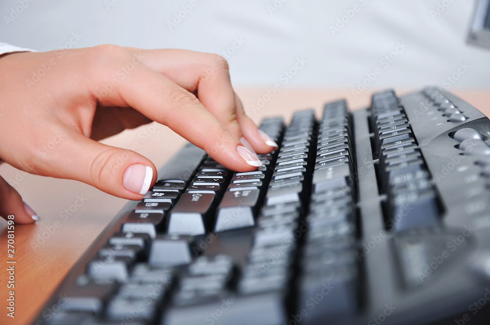 Hands of a young woman