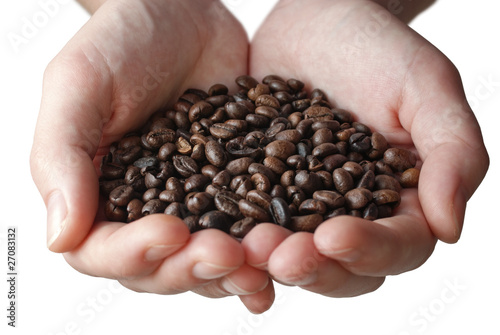 hands full of coffee