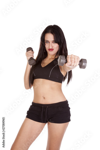 Woman workout weights