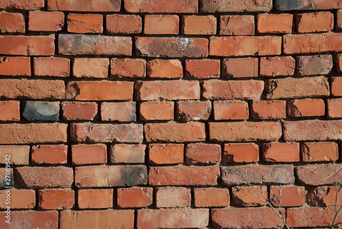 old brick wall red