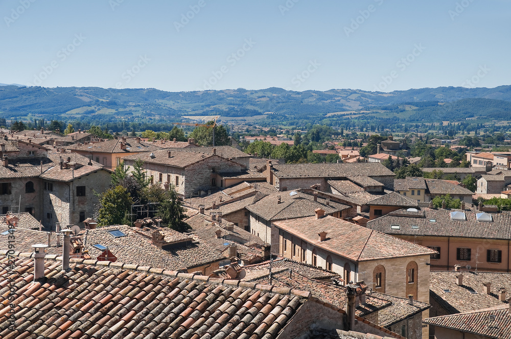 Panoramic view of Gubbio. Umbria.