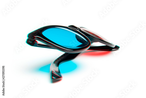 Stereoscopic photo of 3-D glasses