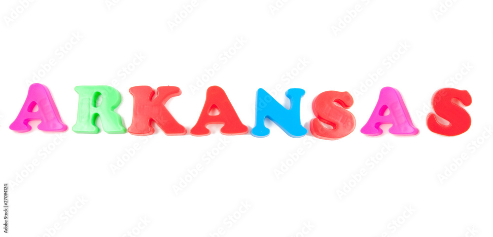 arkansas written in fridge magnets arkansas written in fridge magnets
