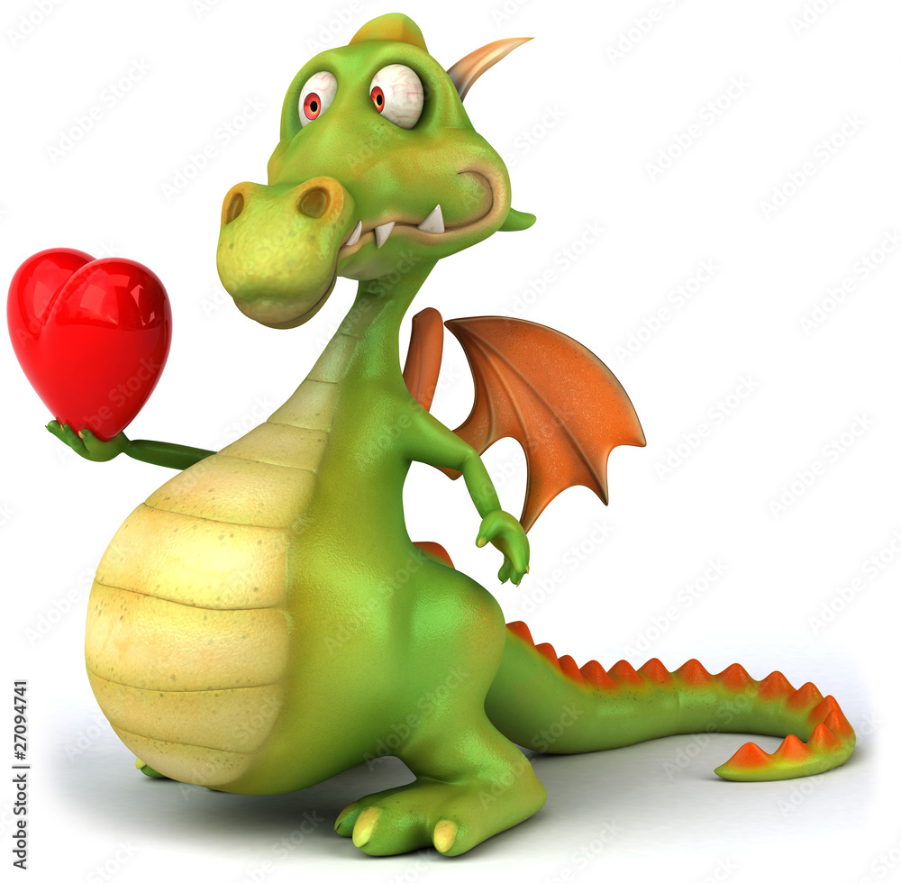 Fototapeta premium Dragon et coeur