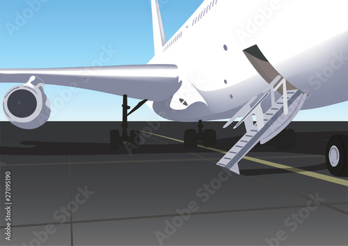 Airplane on an airport runway