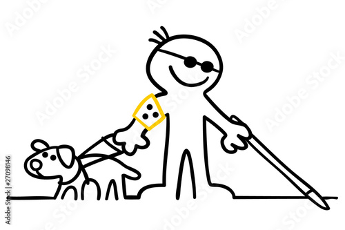 figur mit blindenhund