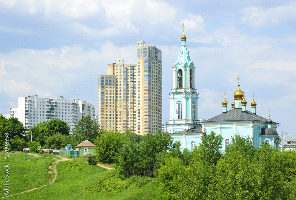 New high-rise buildings and Orthodox Church
