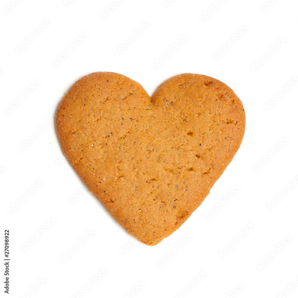 heart shape xmas spice cake isolated on white background heart shape xmas spice cake isolated on white background