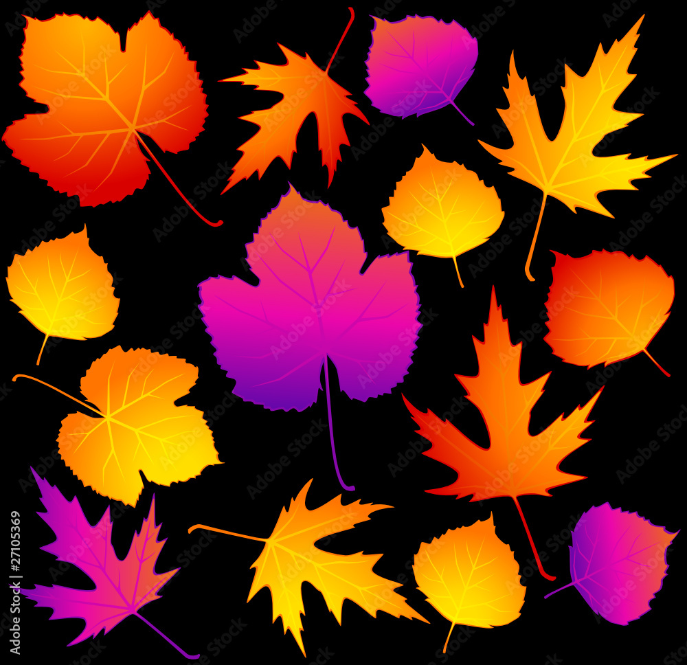 Background with autumnal leaves. Vector.
