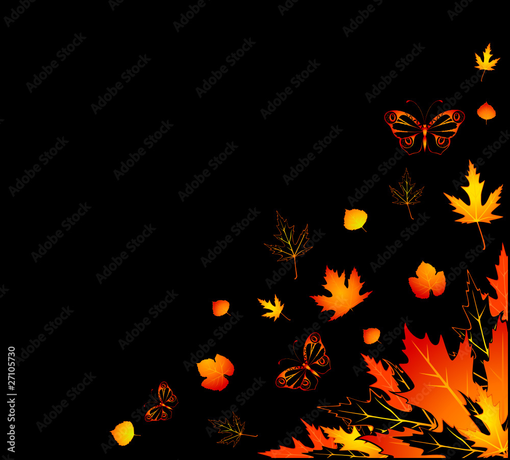 Abstract background with autumnal leaves. Vector Abstract background with autumnal leaves. Vector