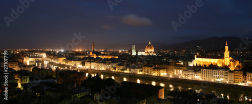 Panoramic view of Florence at night