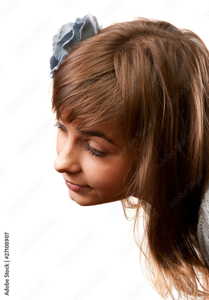 Portrait of the young girl in flower in hair Portrait of the young girl in flower in hair
