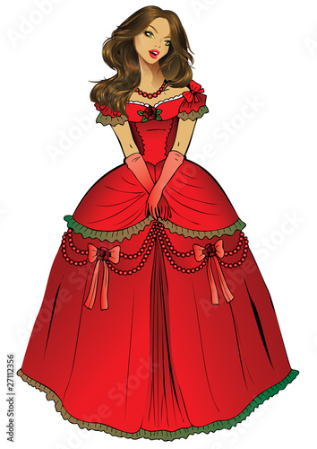 Beautiful princess. Vector art-illustration.