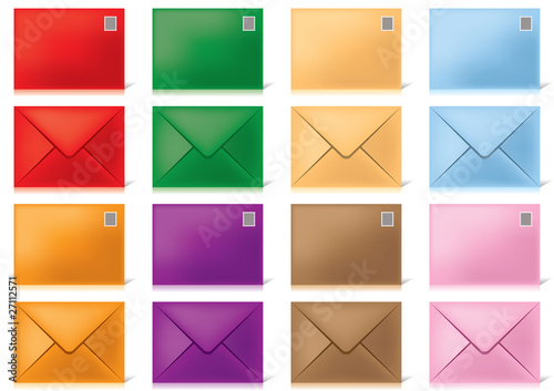 envelopes in different colours