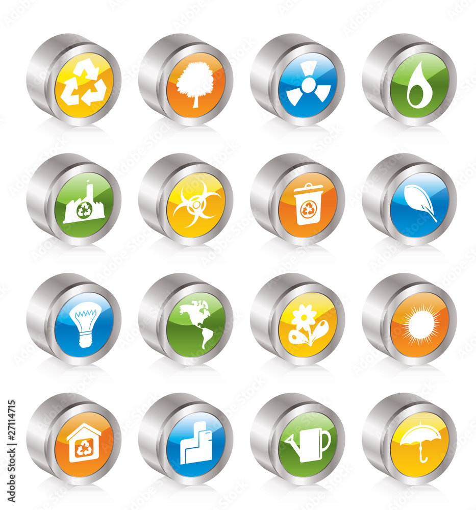 Simple Ecology and Recycling icons - Vector Icon Set Simple Ecology and Recycling icons - Vector Icon Set