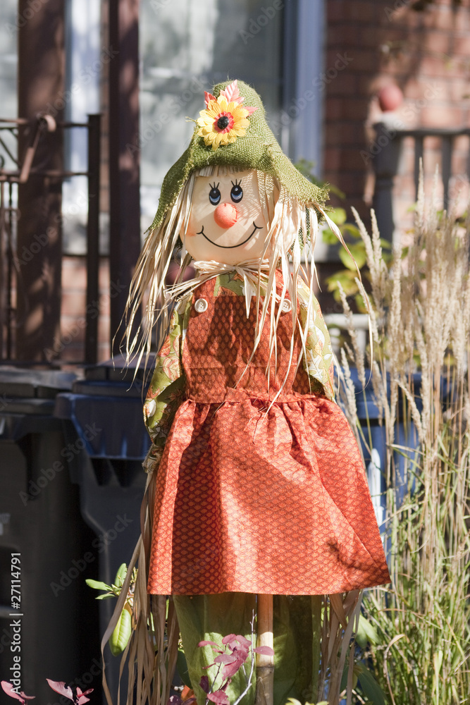 Halloween doll in the garden