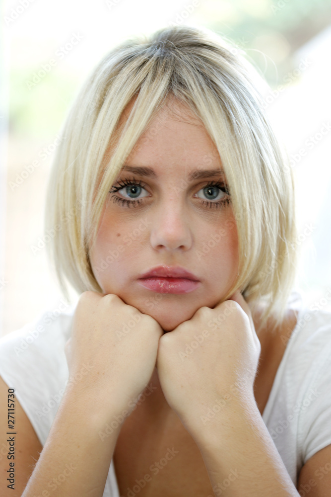 Lonely Teenage Girl Portrait. Model Released Lonely Teenage Girl Portrait. Model Released